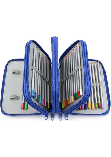 72 Delikli Kalem Çantası Boyama Depolama Kırtasiye Kutusu Düz Renk Kare Kroki Renkli Kurşun Boyama Kırtasiye Kalem Çantası (Yurt Dışından)