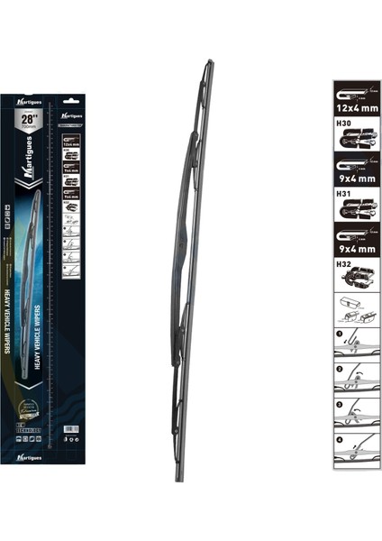 Silecek Bmc Man Mercedes Buyuk Delikli 700MM