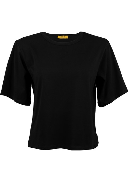 Vatkalı Siyah Kısa Kollu Tshirt modelleri