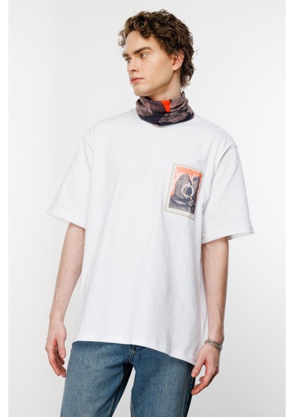 Mith Of Stones Oversize Tshirt - Beyaz