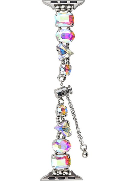 Apple Watch 42MM KRD-115 Renkli Taş Tasarımlı Kordon Renkli