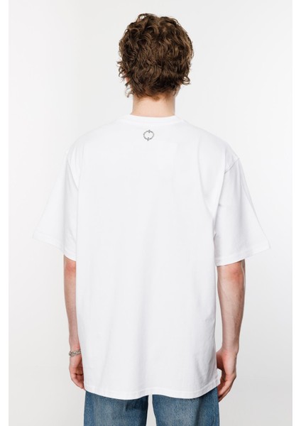 Warrior Horses Oversize Tshirt - Beyaz