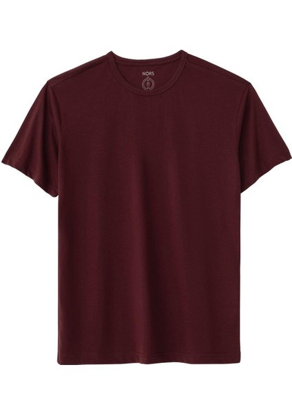 Regular Bisiklet Yaka Tshirt - Bordo