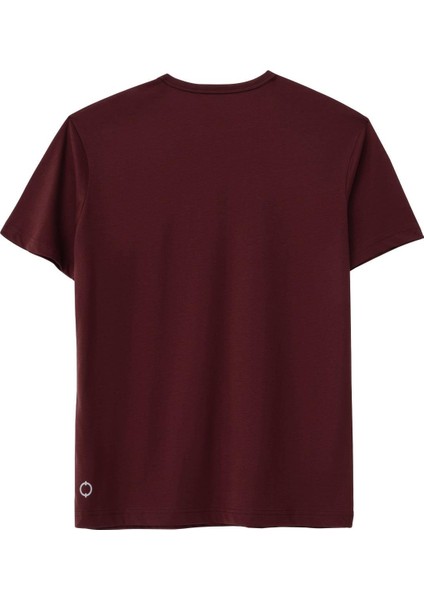 Regular Bisiklet Yaka Tshirt - Bordo