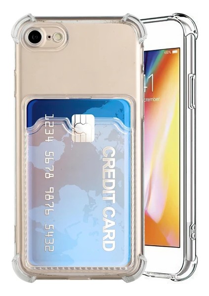 iPhone 7 Kılıf Sfy Kartlıklı Şeffaf Kapak