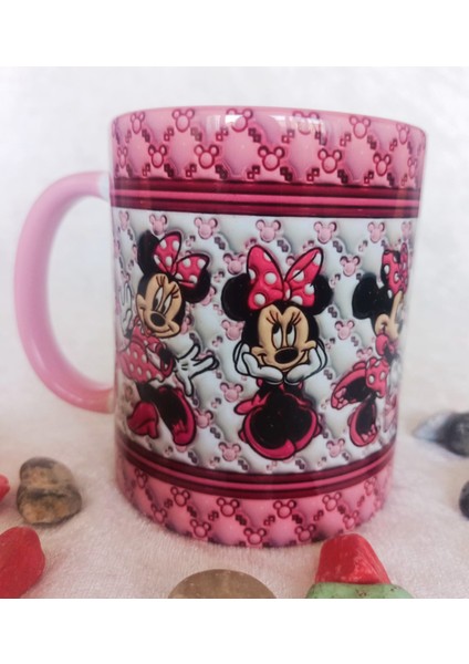 Mugs And Love Mınnıe Mouse 3D Baskı Büyük Boy Kupa