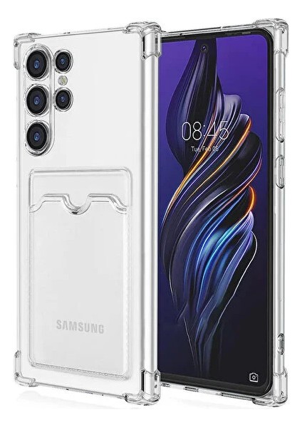 Samsung Galaxy S22 Ultra Kılıf Sfy Kartlıklı Şeffaf Kapak