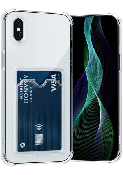 iPhone Xs Max Kılıf Sfy Kartlıklı Şeffaf Kapak