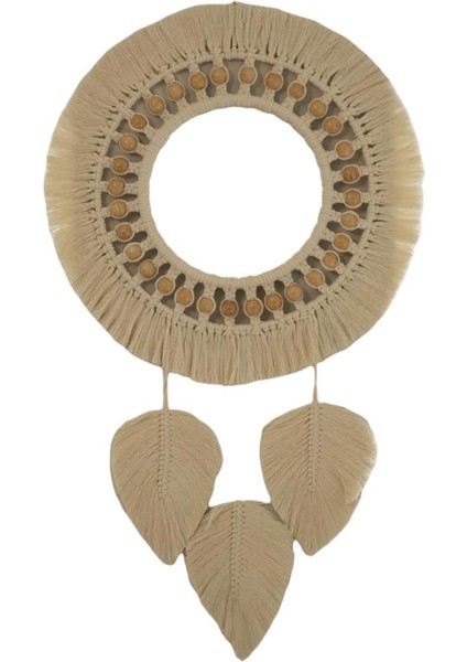 Boncuklu Yaprak Makrome Ayna