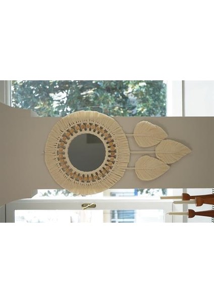 Boncuklu Yaprak Makrome Ayna modelleri