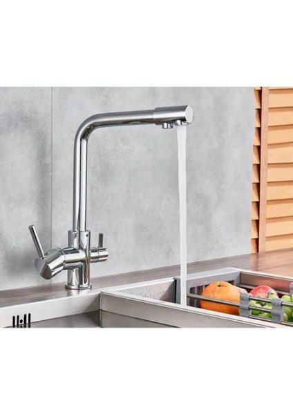 Oval Krom Üç Yollu Musluk