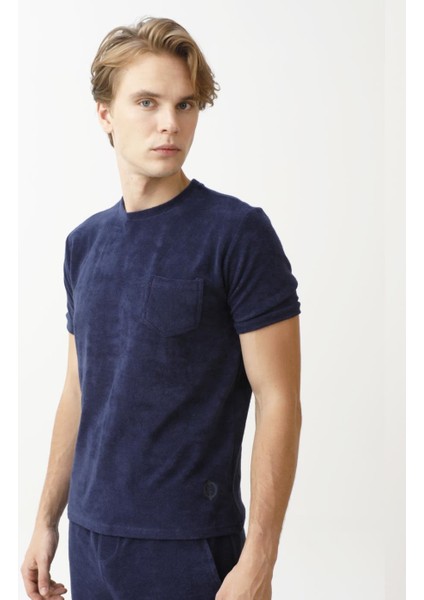 Bisiklet Yaka Havlu Kumaş Erkek Tshirt