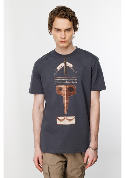 Nordic Mask Regular Tshirt - Koyu Füme