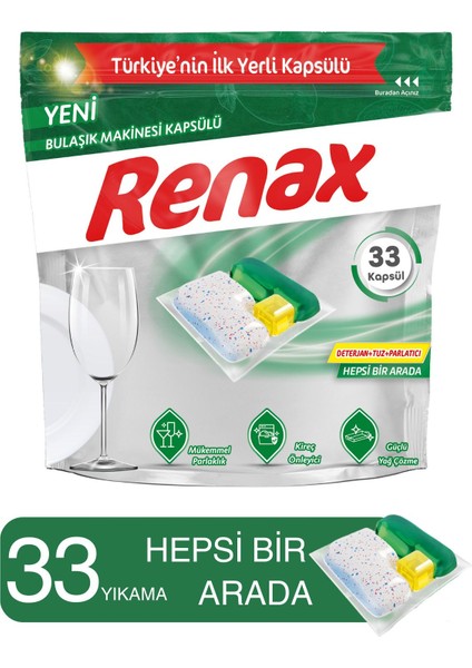 Renax Bulaşık Makinesi Kapsül Hepsi Bir Arada 99'lu