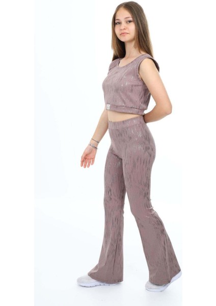 Kız Çocuk Kalın Askılı Tişört Modelli Ispanyol Paça Taytlı Takım fiyatları