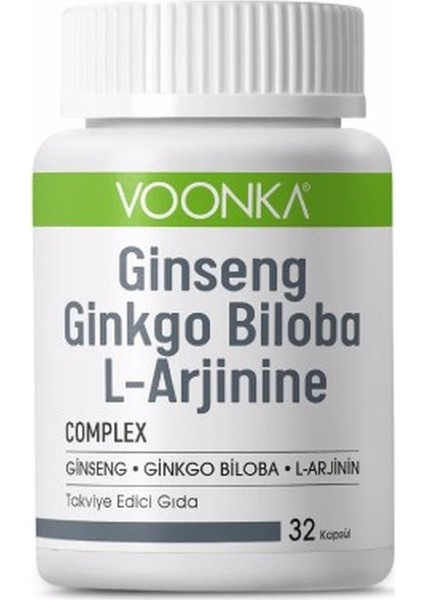 Ginseng Ginkgo Biloba L-Arginine 32 Kapsül