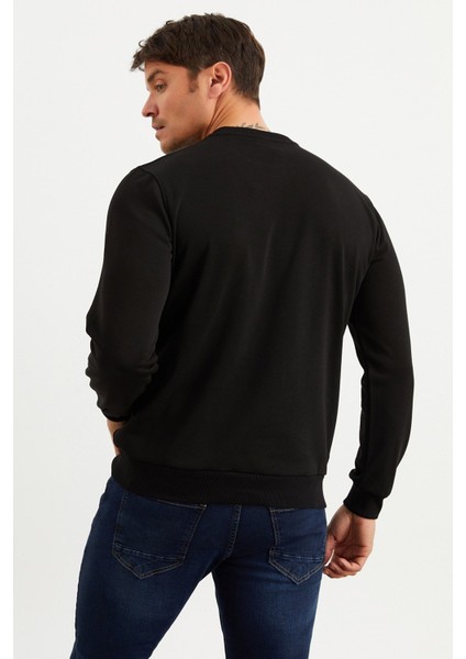 5012 Erkek Bisiklet Yaka Baskılı Sweatshirt indirimleri