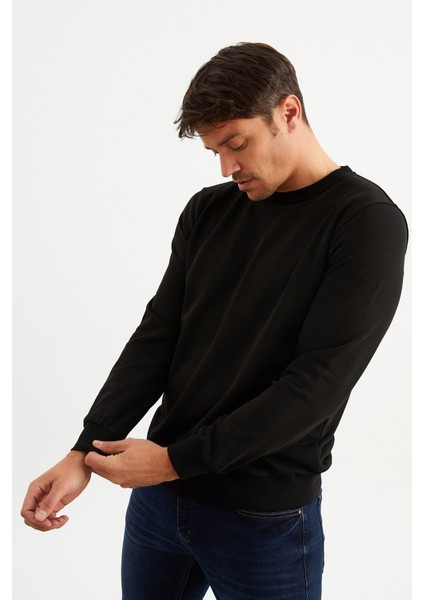 5010 Erkek Bisiklet Yaka Baskılı Sweatshirt fiyatları