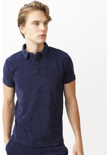 Polo Yaka Havlu Kumaş Erkek Tshirt