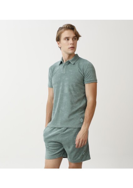 Polo Yaka Havlu Kumaş Erkek Tshirt