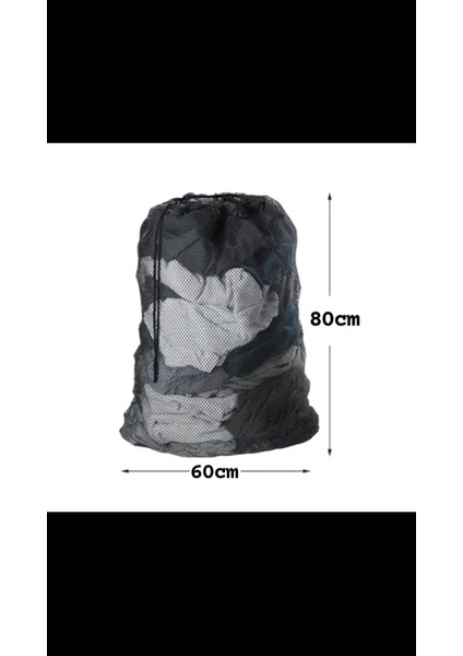 3 Adet Siyah Perde ve Çamaşır Yıkama Filesi Ipli 60X80 cm (Battal Boy)