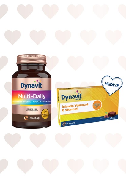 Multi-Daily Multivitamin&mineral-Koenzim Q10-RODIOLA 30 Sevgililer Günü Özel Pastil Hediyeli