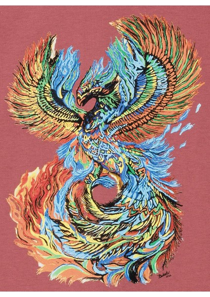 Phoenix And Fire Regular Tshirt - Gül Kurusu modelleri