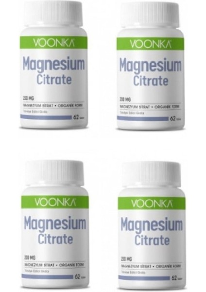 Magnesium Citrate 200 Mg 62 Tablet 4 Adet