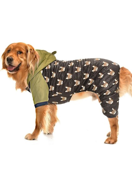 Büyük Irk Paçalı Köpek Mont Duma Yeşil