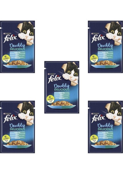 5 Adet Çifte Lezzet Somon ve Sardalyalı Konserve Kedi Maması 85 gr