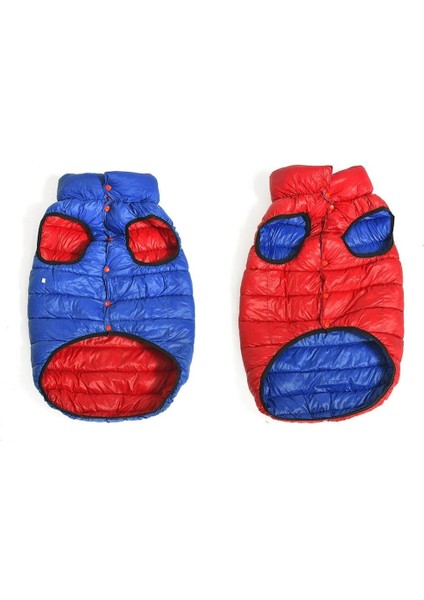 Orta ve Büyük Irk Çift Taraflı Köpek Mont Moke Kırmızı & Mavi modelleri