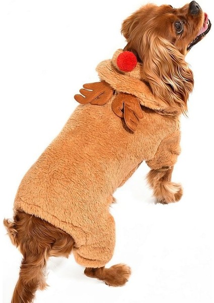 Küçük ve Orta Irk Köpek Pijama Polar Tulum Rubi Köpek Kıyafeti
