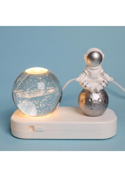 Astronot Kristal Küre Gece Lambası