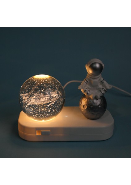 Astronot Kristal Küre Gece Lambası