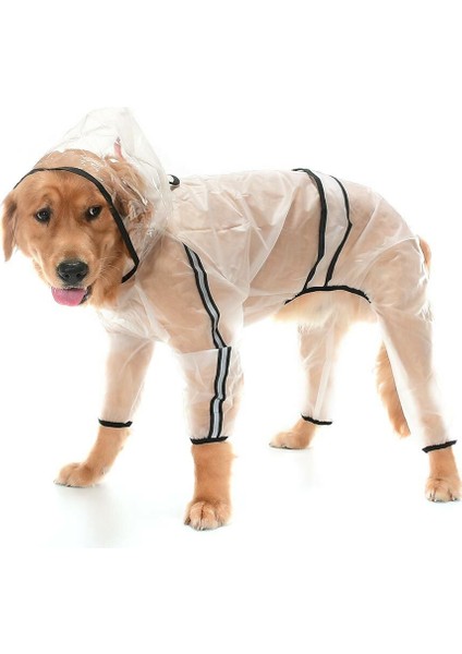 Büyük Irk Paçalı Şeffaf Köpek Yağmurluk Rinda