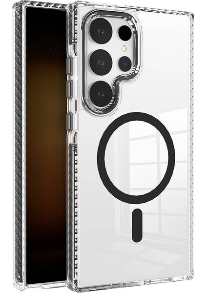 Samsung Galaxy S24 Ultra Kılıf Magsafe Şarj Özellikli Airbagli Takılabilir Askı Aparatlı Nana Kapak