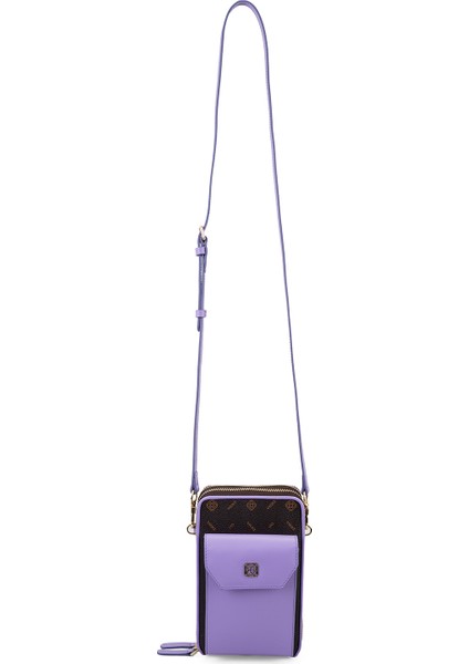 Adale Lila Kadın Monogram Telefon Çantası