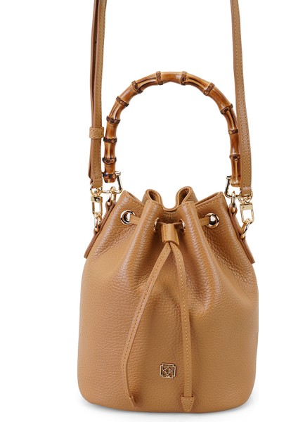 Lexy Taba Kadın Bambu Askılı Deri Omuz Çantası