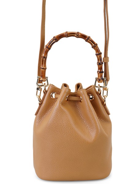 Lexy Taba Kadın Bambu Askılı Deri Omuz Çantası modelleri