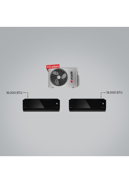 ZM30105 A++ 18+18 BTU Iç - 30000 BTU 1+5 Multi Inverter Klima