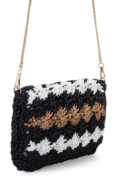 Alaina Siyah Kadın Hasır Omuz Çantası fiyatları