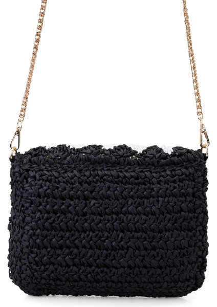 Alaina Siyah Kadın Hasır Omuz Çantası modelleri