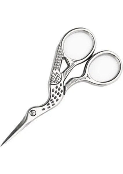 Vintage Gümüş Renk Metal Kaş Makası Özel Tasarım Batmaz Uçlu Kaş Bıyık Makası modelleri