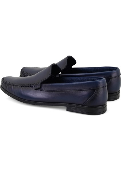 Femand Lacivert Erkek Deri Loafer