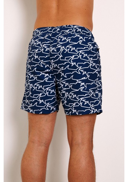 Erkek Lacivert Micro Kumaş File Astarlı Cepli Hızlı Kuruyan Dijital Baskı Deniz Şortu EDY6114L modelleri