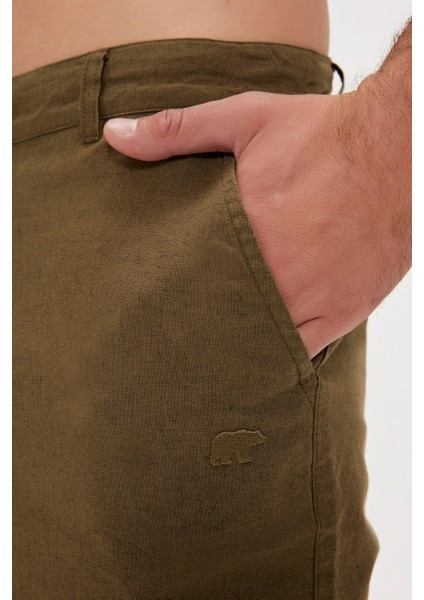 Lyne Haki Yandan Cepli Erkek Şort modelleri