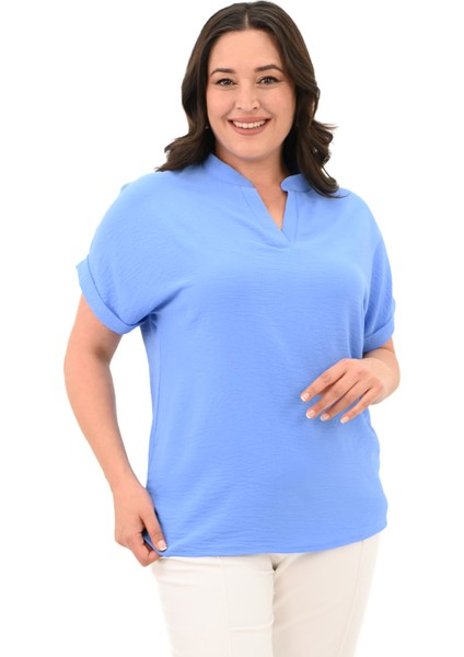 Kadın Büyük Beden Duble Kol Bluz 1790-25