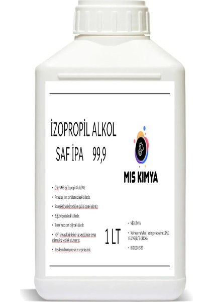 Mis Dekor %99.9 Saf Ipa Izopropıl Alkol 1 Litre