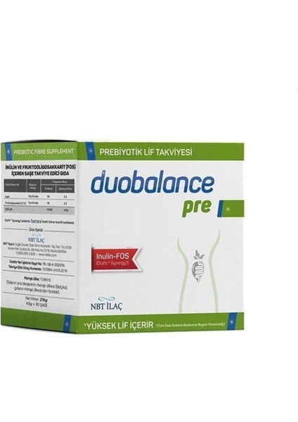 Duobalance Pre Prebiyotik Lif Içeren Saşe 30 Lu