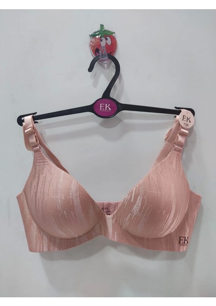 Lazer Kesim Balensiz Tam Destekli Gül Kurusu Sütyen 675